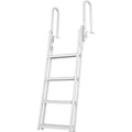 Dock Ladder Flip Up 4 Steps, 159 kg Load Capacity, Aluminum Pontoon Boat Ladder with 4