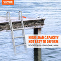 Dock Ladder Flip Up 4 Step 159kg Aluminium Pontoon Boat Marine