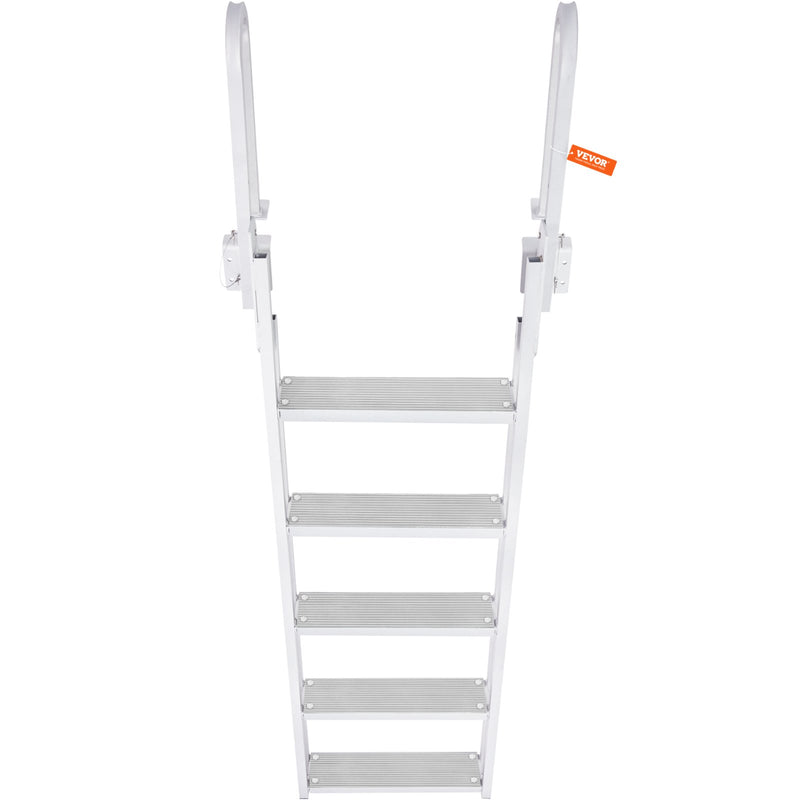 Dock Ladder 5 Step Flip Up 350lbs Aluminum Pontoon Boat Marine