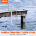 Dock Ladder 3 Step Aluminum 227kg Removable Pontoon Boat Lake Pool