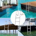 Dock Ladder 3 Step Aluminum 227kg Removable Pontoon Boat Lake Pool