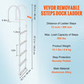 Dock Ladder 5 Step Aluminum 227kg Capacity Pontoon Boat Marine Pool