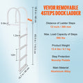 Dock Ladder 4 Step Aluminum 500lbs Pontoon Boat Marine Pool