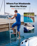 Removable Dock Ladder 4 Step Aluminum Alloy 227kg Swim Boat
