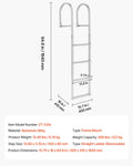 Removable Dock Ladder 4 Step Aluminum Alloy 227kg Swim Boat