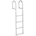 Removable Dock Ladder, 4 Steps, Aluminum Alloy Pontoon Boat Swim Ladder, with Non-Slip Wide Steps, 227 kg Weight Capacity, Quick Release Design, for Lake Swimming, Pool, Boat, Marine Boarding