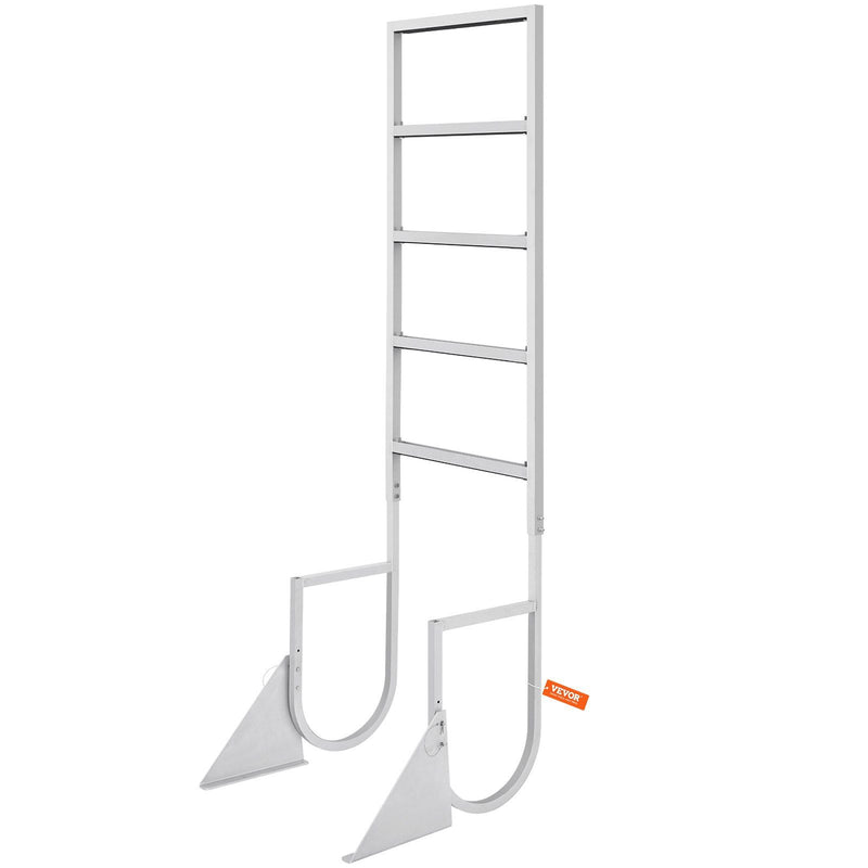 Flip-Up Dock Ladder 5 Step Aluminum 350lbs Boat Pontoon Pool