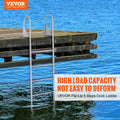Flip-Up Dock Ladder 5 Step Aluminum 350lbs Boat Pontoon Pool