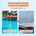 Flip-Up Dock Ladder 5 Step Aluminum 350lbs Boat Pontoon Pool