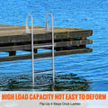 Dock Ladder 4 Step Flip-Up Aluminum 159kg Pontoon Boat Marine
