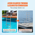 Dock Ladder 4 Step Flip-Up Aluminum 159kg Pontoon Boat Marine