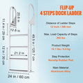 Dock Ladder 4 Step Flip-Up Aluminum 159kg Pontoon Boat Marine