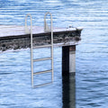 Dock Ladder 4 Step Flip-Up Aluminum 159kg Pontoon Boat Marine