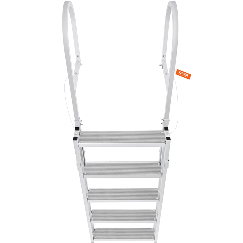 Dock Ladder Retractable 5 Step Aluminum 350kg Adjustable Height 67-79