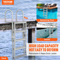 Dock Ladder Retractable 5 Step Aluminum 350kg Adjustable Height 67-79