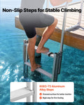 Retractable Dock Ladder 5 Step Aluminum Alloy 159kg Boat Swim