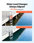 Retractable Dock Ladder 5 Step Aluminum Alloy 159kg Boat Swim