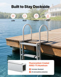 Retractable Dock Ladder 5 Step Aluminum Alloy 159kg Boat Swim