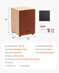 Cajon Box Drum 305x305x430mm Birch Wood Internal Snare