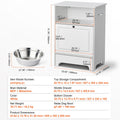 Pet Feeding Station w/ 2 Elevated Dog Bowls Dog Food & Toy Storage Cabinet