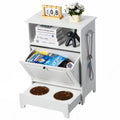 VEVOR Pet Feeding Station 2 Elevated Dog Bowls Storage Cabinet
