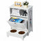 VEVOR Pet Feeding Station 2 Elevated Dog Bowls Storage Cabinet