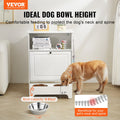 VEVOR Pet Feeding Station 2 Elevated Dog Bowls Storage Cabinet