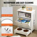 VEVOR Pet Feeding Station 2 Elevated Dog Bowls Storage Cabinet