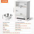 VEVOR Pet Feeding Station 2 Elevated Dog Bowls Storage Cabinet