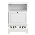 VEVOR Pet Feeding Station 2 Elevated Dog Bowls Storage Cabinet