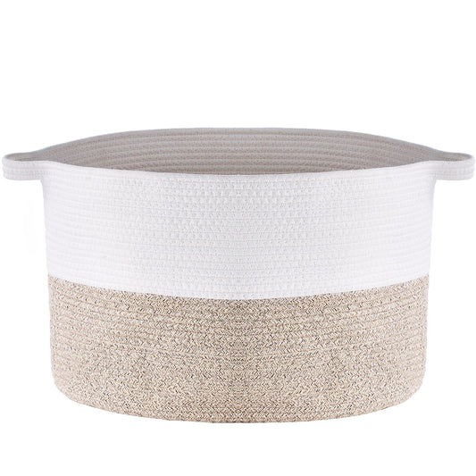 Cotton Rope Storage Basket 87L Woven Blanket Basket 20 x 20 x 14 in