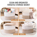 Cotton Rope Storage Basket 87L Woven 20x20x14in