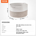 Cotton Rope Storage Basket 87L Woven 20x20x14in