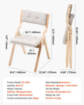 Wooden Folding Chairs Set of 2 Padded Cushion Beige Portable