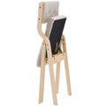 Wooden Folding Chairs with Cushion, Set of 2, Portable Foldable Cushion Chair with Wooden Frame, Modern Padded Dining Chair for Kitchen, Office, Wedding, Party, Dining Room, Easy Assembly, Beige