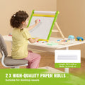 32 PCS Kids Art Easel Accessory Set Chalks Markers Paper Rolls