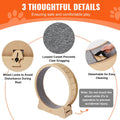Wooden Cat Exercise Wheel, 1320mm Large Cat Treadmill Wheel for Indoor Cats, Cat Running Wheel with Detachable Carpet & Cat Teaser for Running/Walking/Training, Suitable for Most Cats