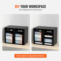 Wood Literature Organizer Adjustable File Sorter 12 Compartments Black