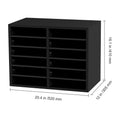 Wood Literature Organizer Adjustable File Sorter 12 Compartments Black