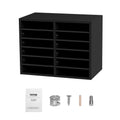 Wood Literature Organizer 12 Compartments Adjustable Black