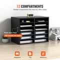 Wood Literature Organizer 12 Compartments Adjustable Black
