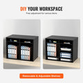 Wood Literature Organizer 12 Compartments Adjustable Black