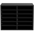 Wood Literature Organizer 12 Compartments Adjustable Black
