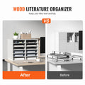Wood Literature Organizer 12 Compartment File Sorter White