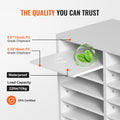 Wood Literature Organizer 12 Compartment File Sorter White