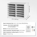 Wood Literature Organizer 12 Compartment File Sorter White