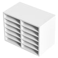 Wood Literature Organizer 12 Compartment File Sorter White