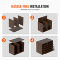 Wood File Organizer 12 Compartments Adjustable Sorter Brown