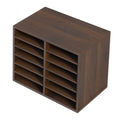 Wood File Organizer 12 Compartments Adjustable Sorter Brown