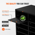 Wood Literature Organizer 24 Compartments File Sorter Black